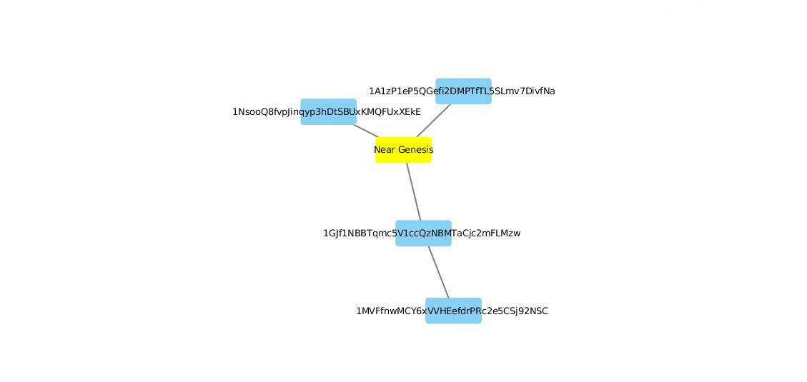 A network object for the Bitcoin genesis block