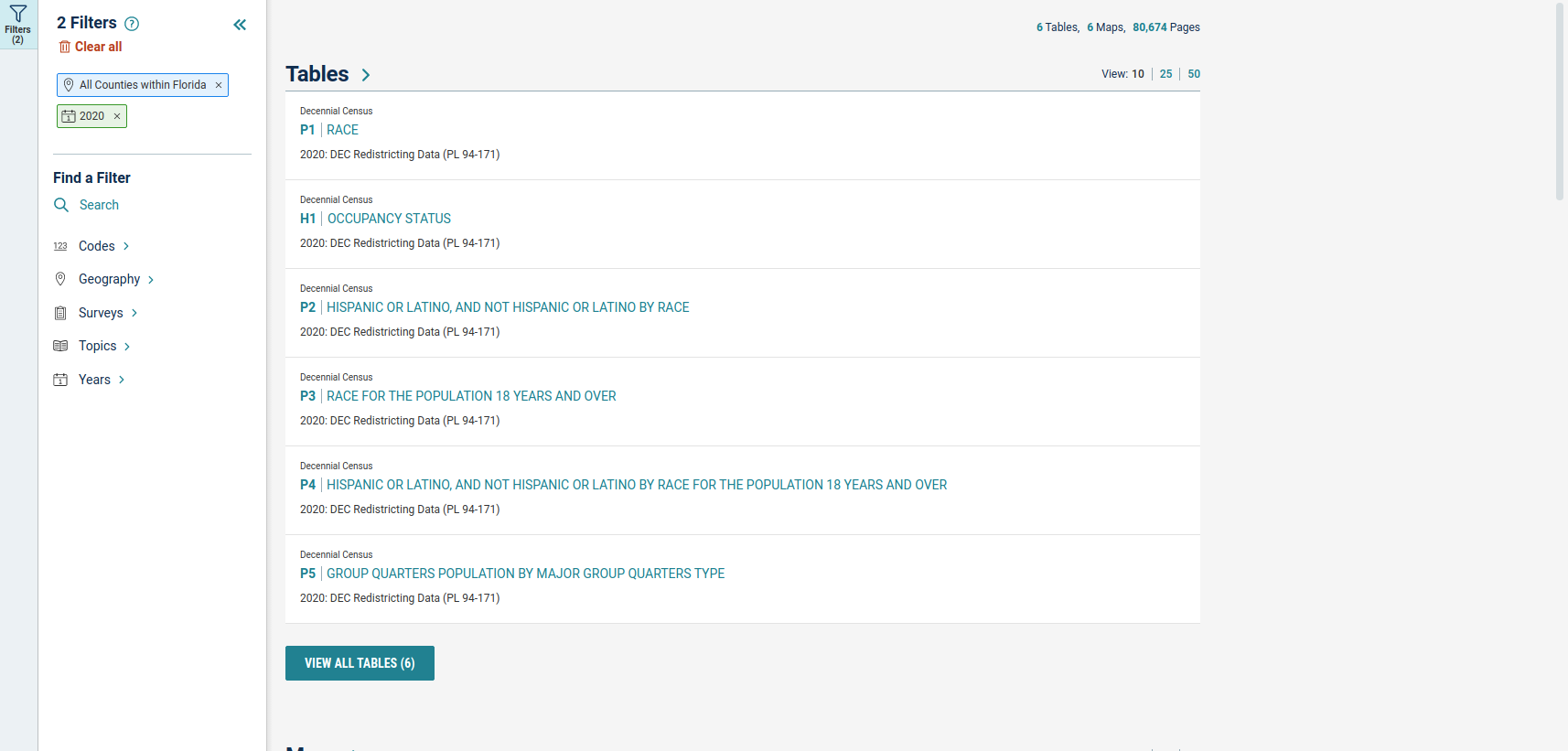 2020 Florida Counties Search Results