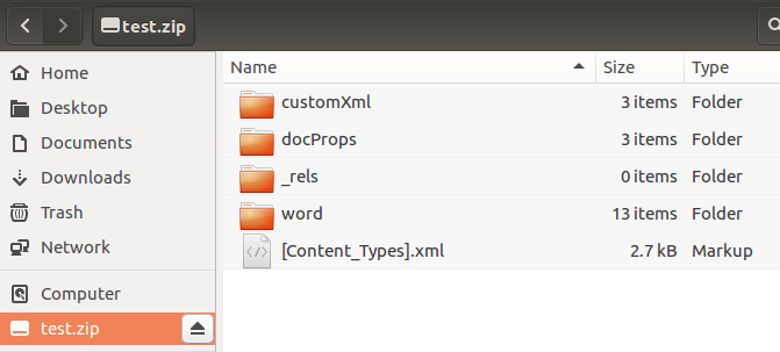 Opening the ZIP file